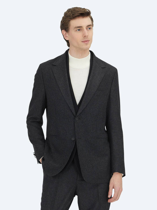 Kohle Unifarben Comfort Fit Anzug