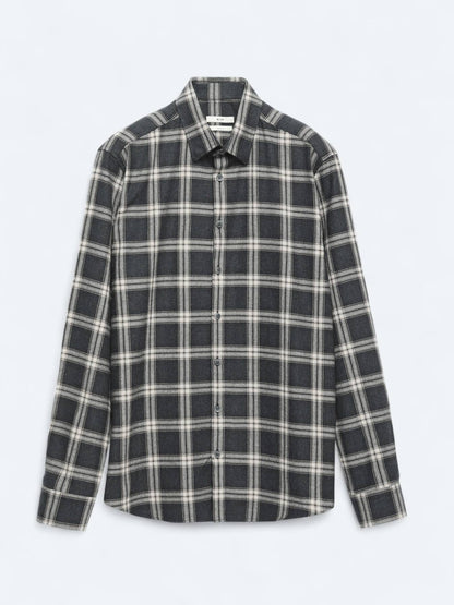 Kohlenstoff Regular Fit Casual Baumwollhemd