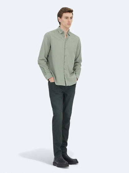 Mint gestreiftes Regular Fit Casual Hemd 100% Baumwolle
