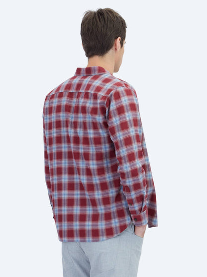 Burgunder Regular Fit Casual Hemd 100% Baumwolle