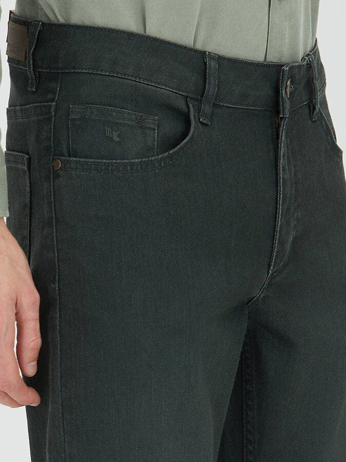 Khaki Weiche Denim Baumwollhose
