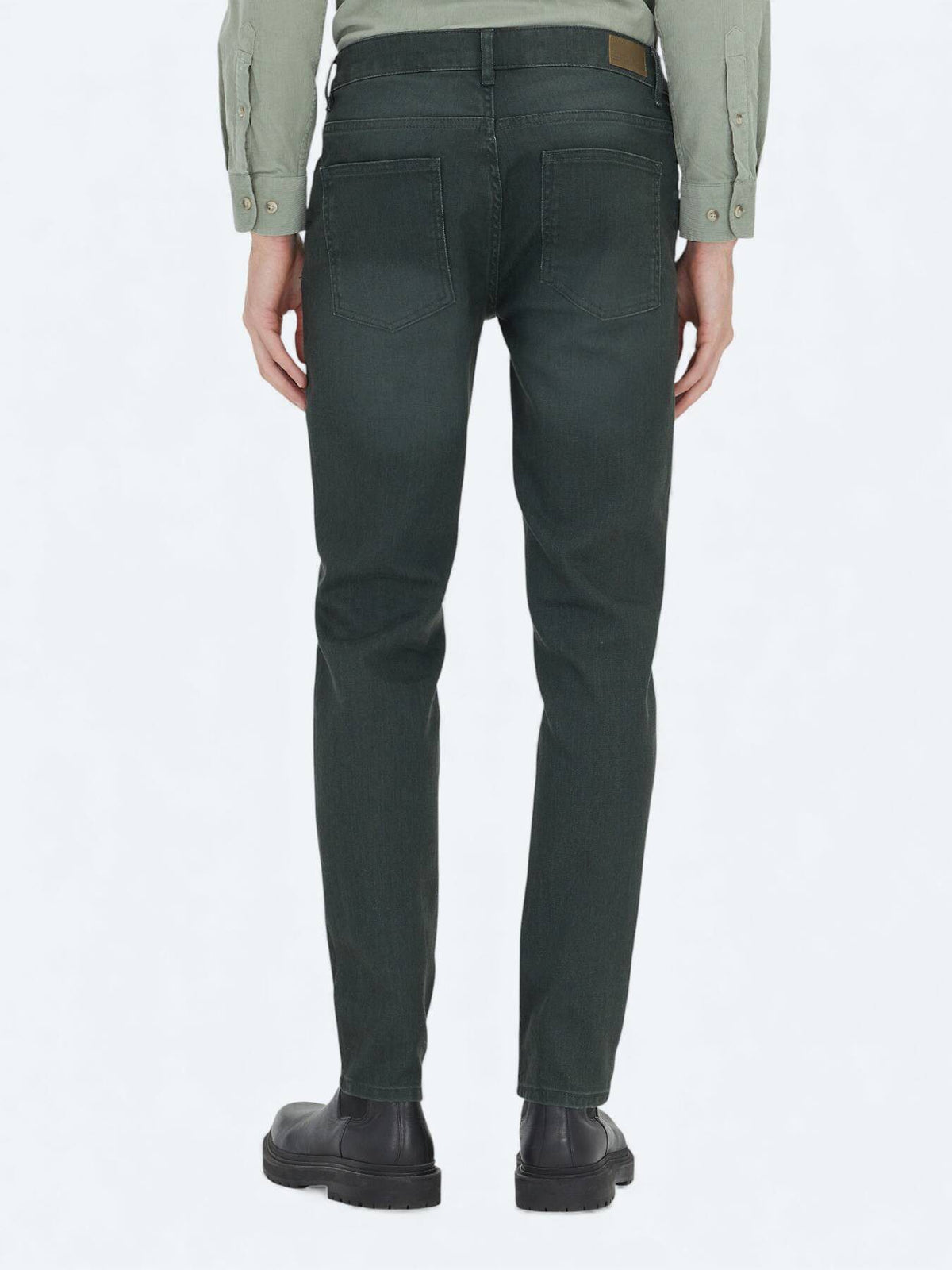 Khaki Weiche Denim Baumwollhose