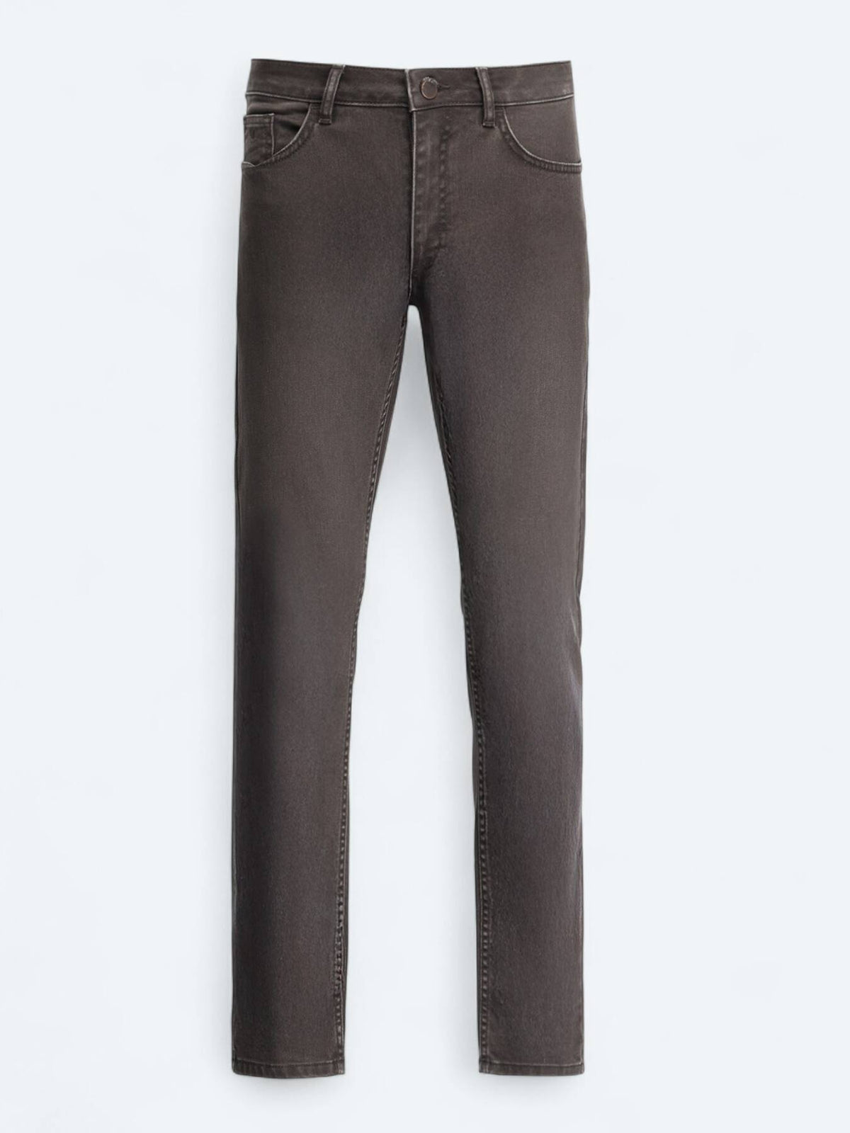 Braune Velours Slim Fit Jeans aus Baumwolle