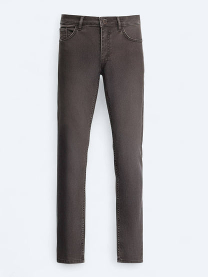 Braune Velours Slim Fit Jeans aus Baumwolle