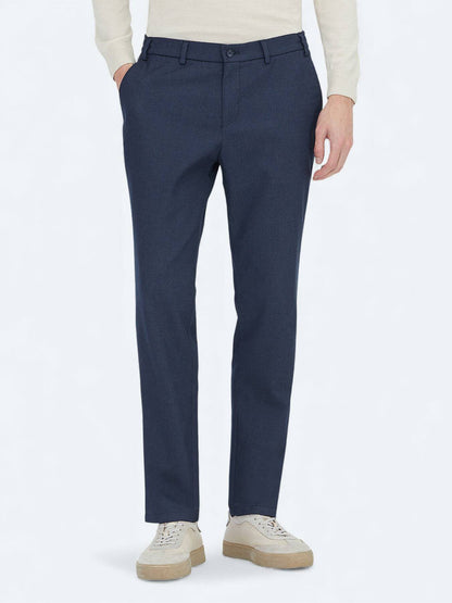 Marineblaue Webstoff-Hose, klassisch