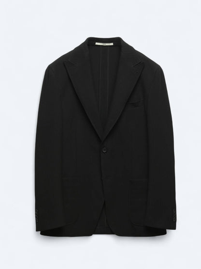 Schwarze gestreifte Jacke, modern fit