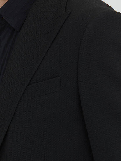 Schwarze gestreifte Jacke, modern fit