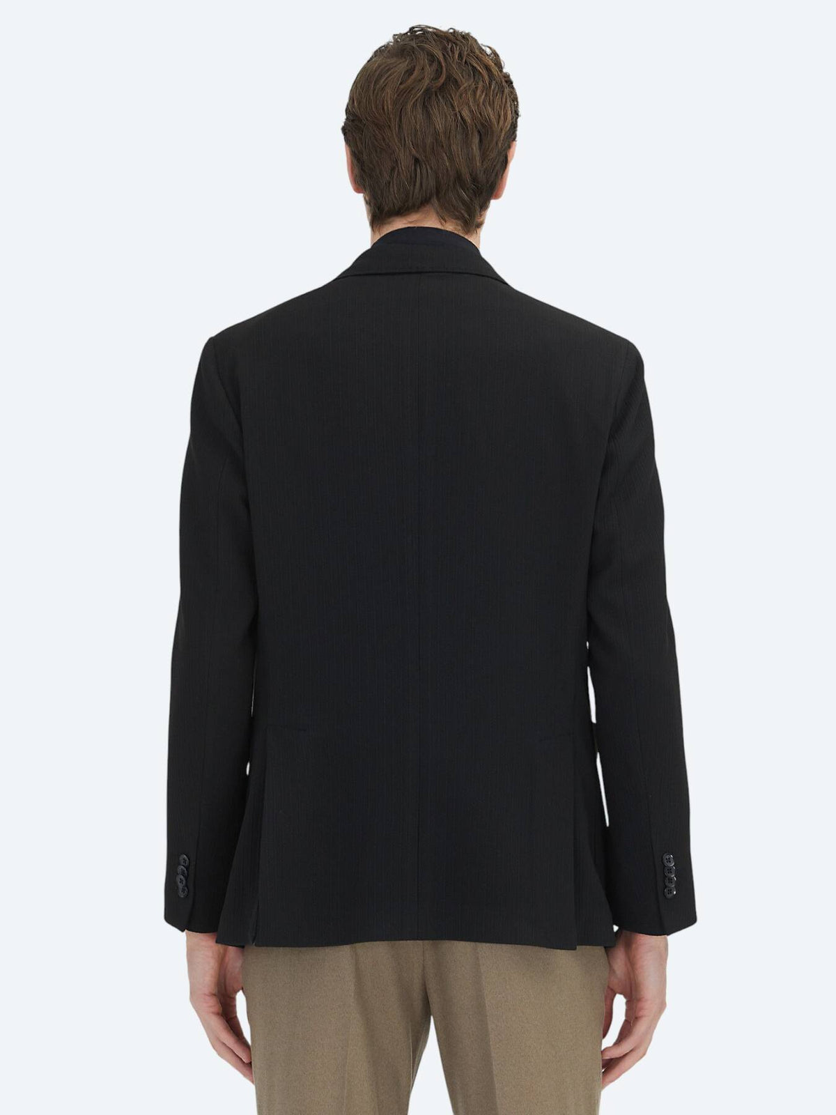 Schwarze gestreifte Jacke, modern fit