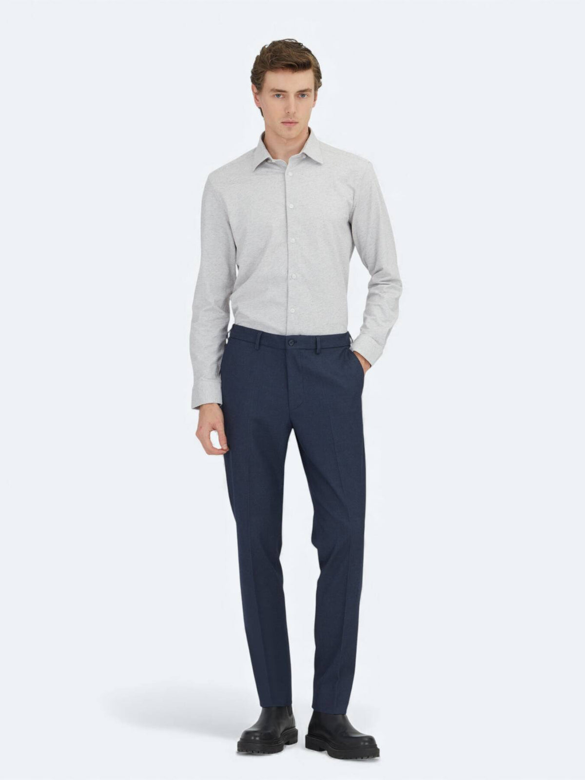 Gestreiftes Regular Fit Casual Hemd 100% Baumwolle
