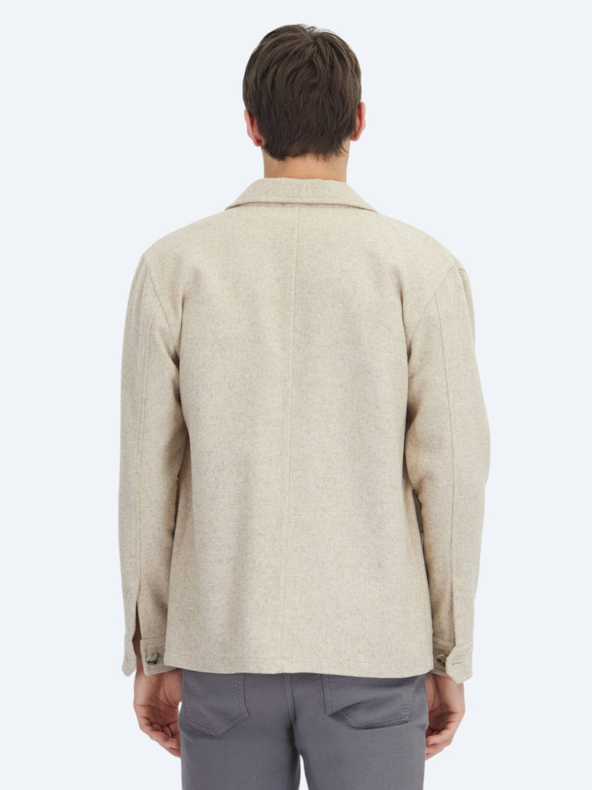Beige Overshirt aus feinem Stoff