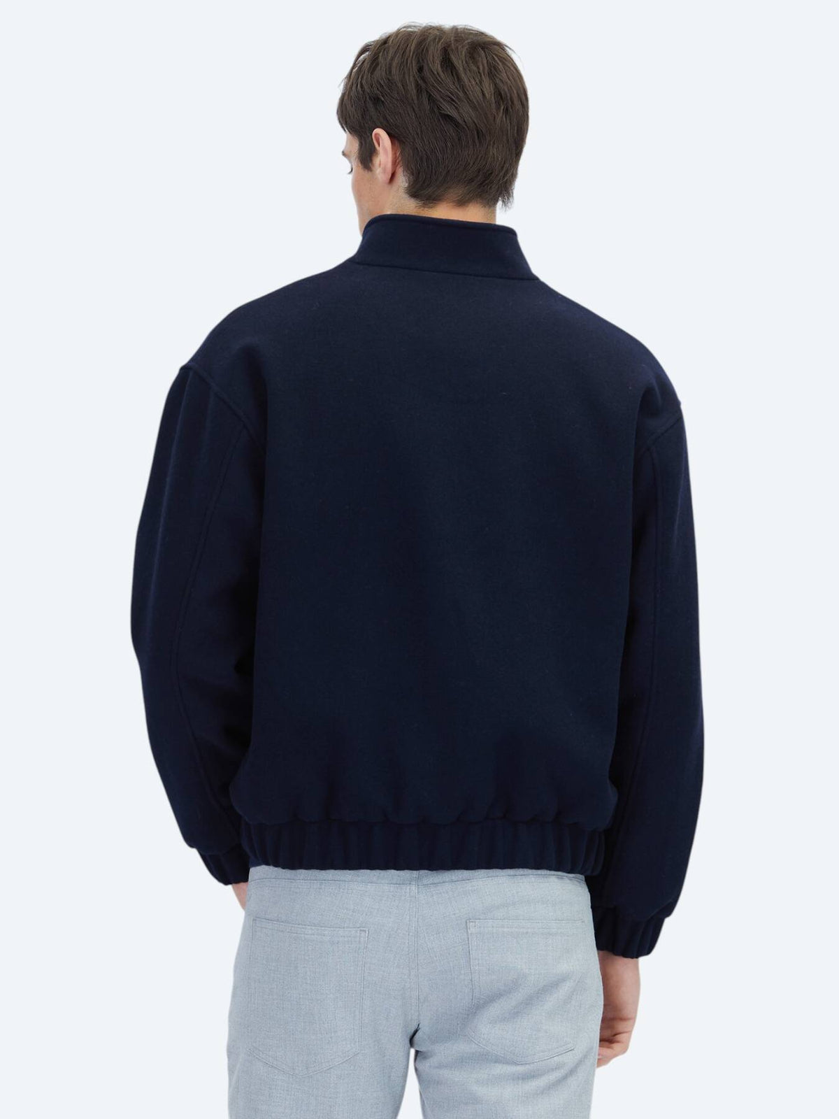 Marineblauer Komfort Fit Rollkragen Freizeitmantel