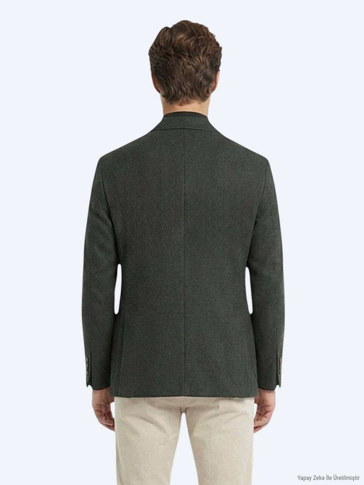 Khaki Modern Fit Wollmischjacke