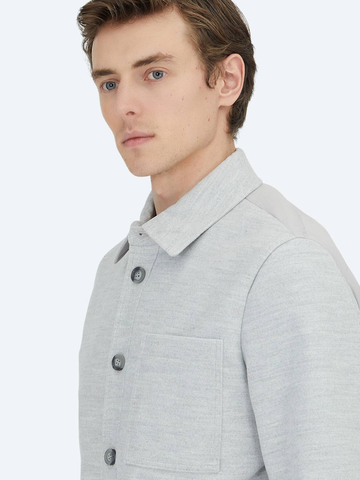 Grau Regular Fit Wollmisch-Blazer