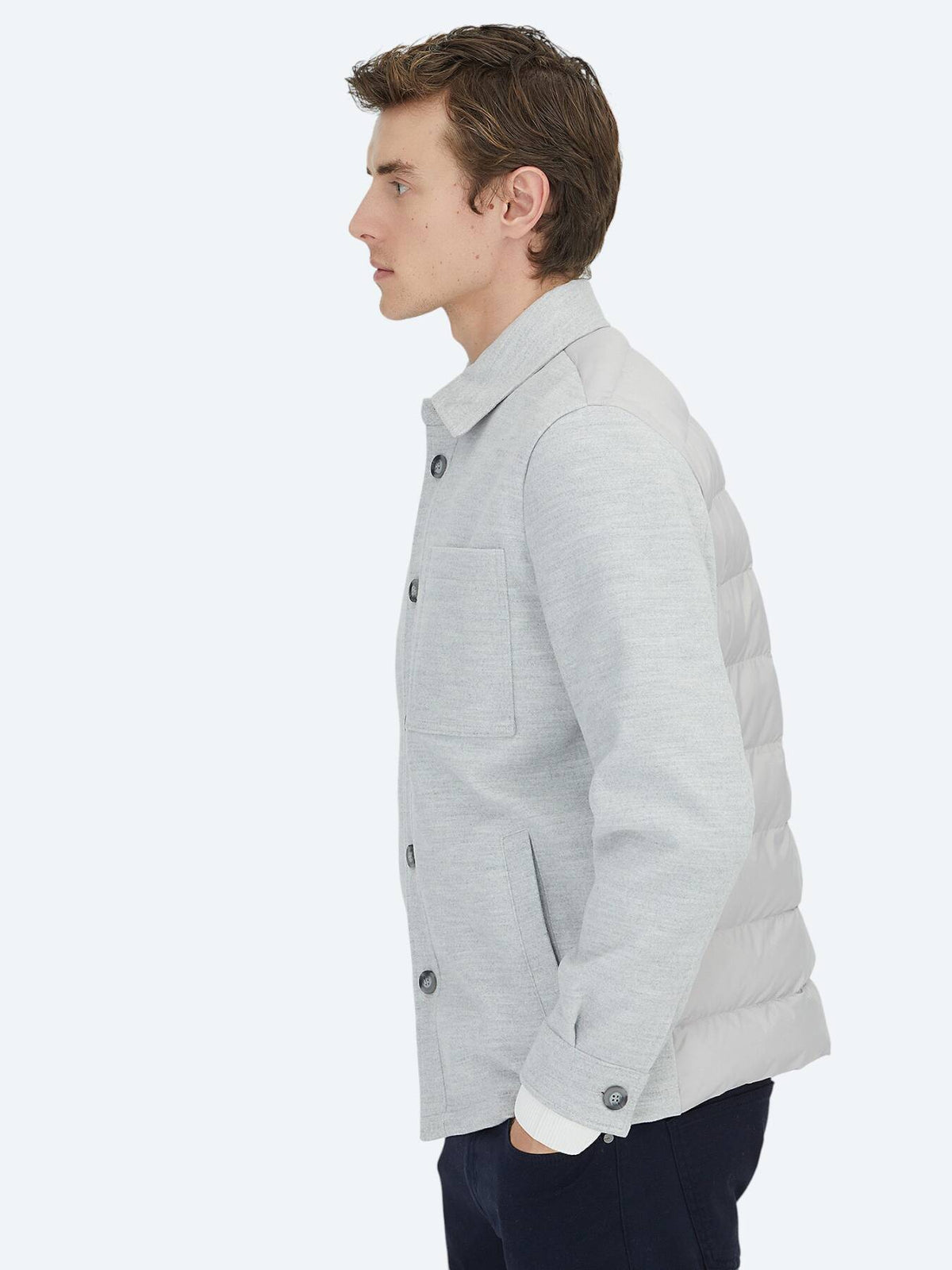 Grau Regular Fit Wollmisch-Blazer