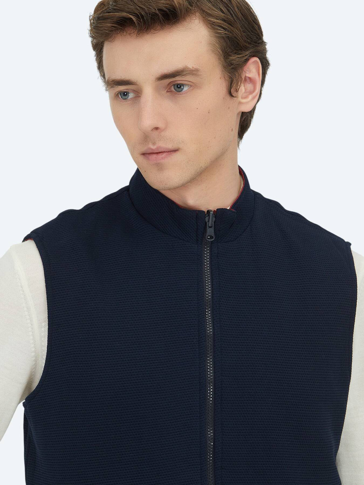 Rote Regular Fit Rollkragen Strickweste