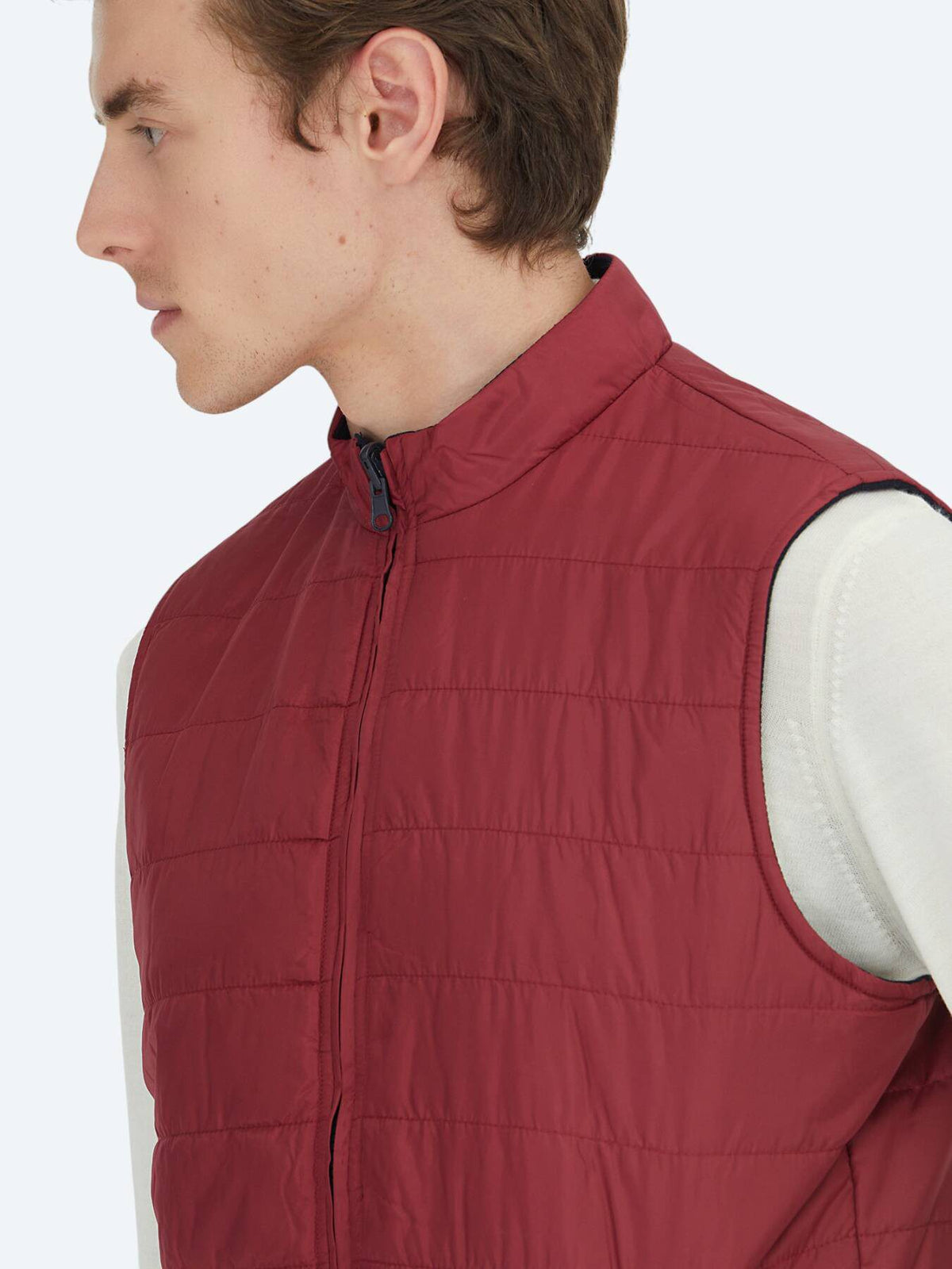 Rote Regular Fit Rollkragen Strickweste