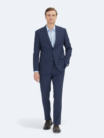 Marineblau Modern Fit Wollanzug