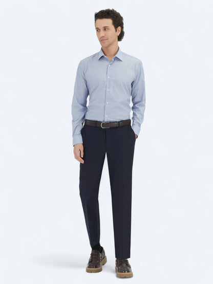 Dunkelblau Regular Fit Baumwollhemd
