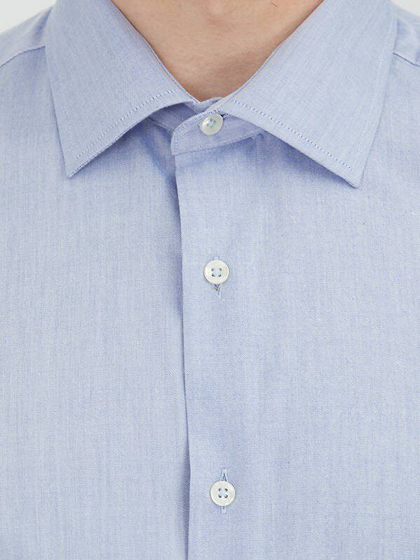 Helles Marineblau Regular Fit Baumwollhemd