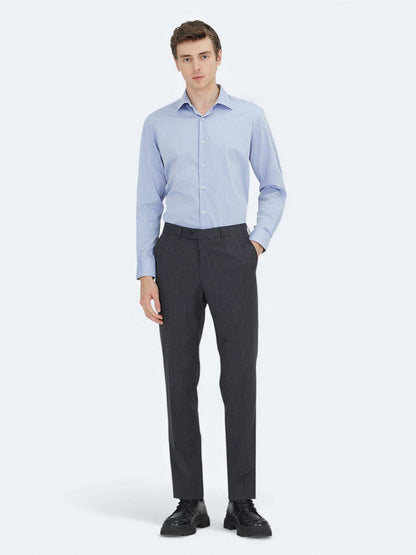 Helles Marineblau Regular Fit Baumwollhemd