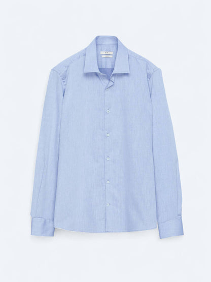 Helles Marineblau Regular Fit Baumwollhemd