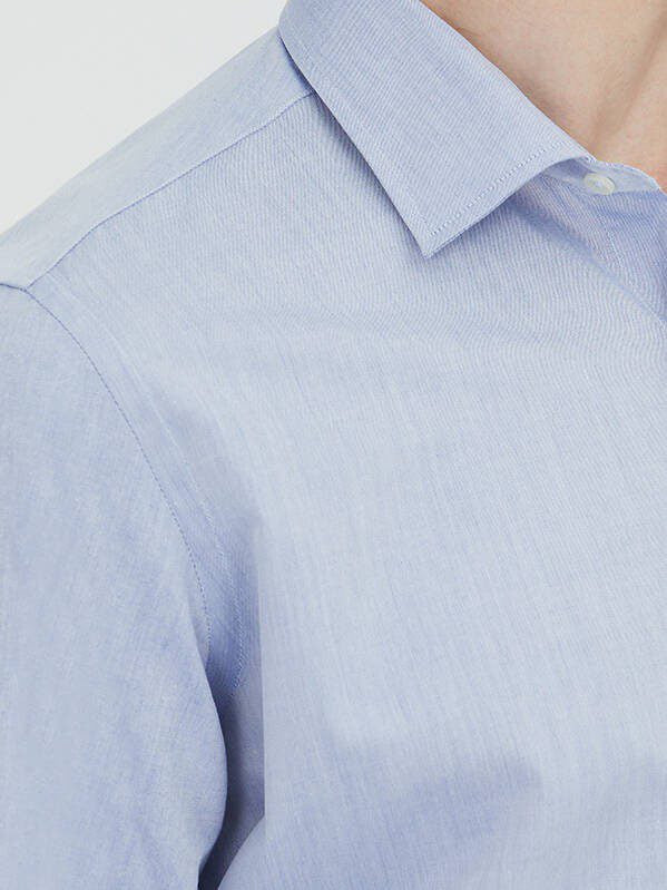 Helles Marineblau Regular Fit Baumwollhemd