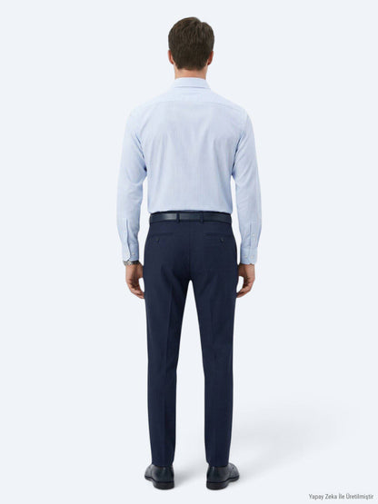 Marineblau Regular Fit Baumwollhemd