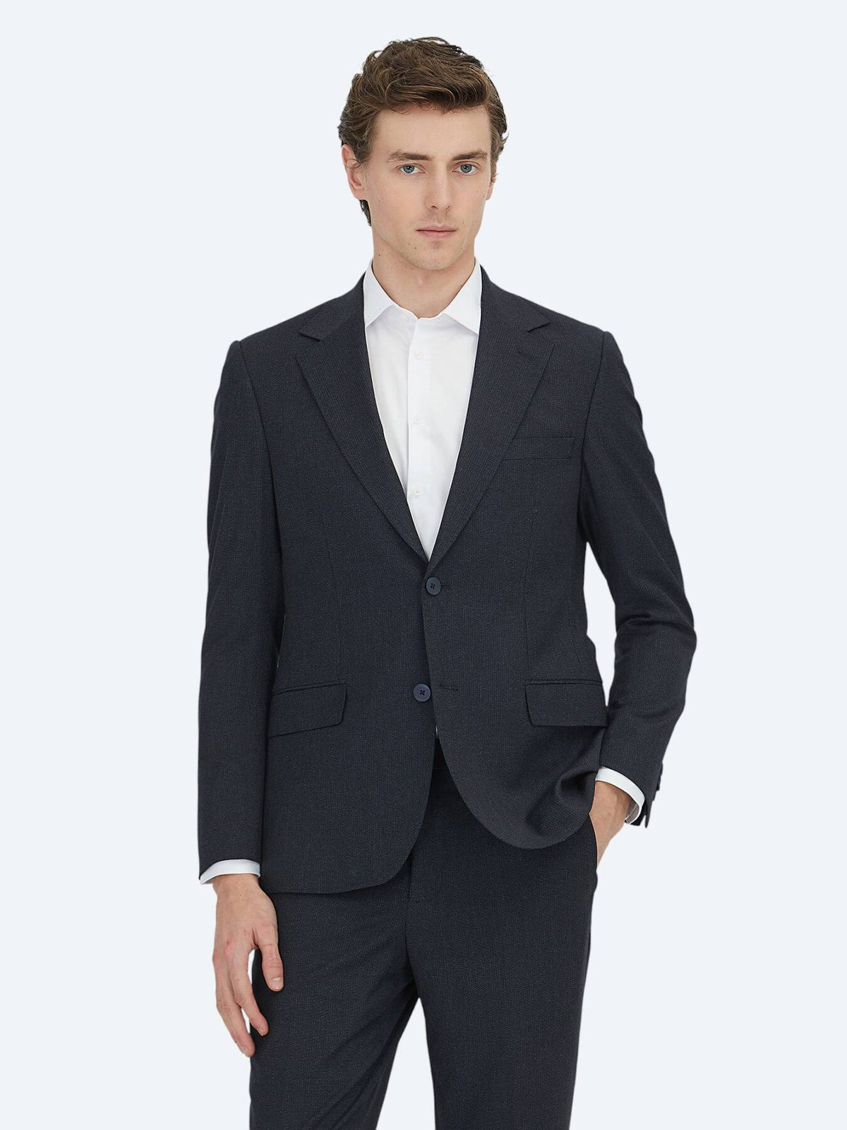 Marineblaues Micro Modern Fit Anzug