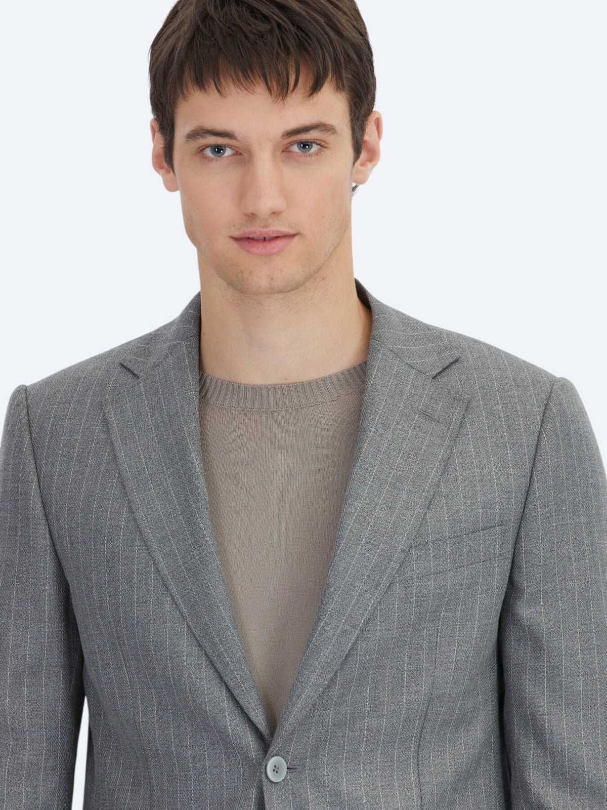 Anthrazit gestreifter Modern Fit Anzug