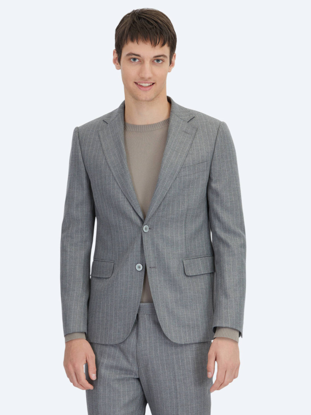 Anthrazit gestreifter Modern Fit Anzug