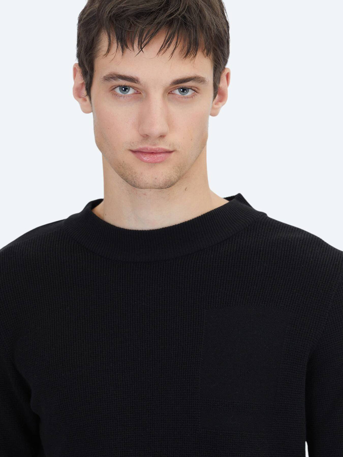 Schwarzes Strick-Sweatshirt