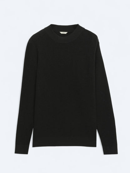 Schwarzes Strick-Sweatshirt