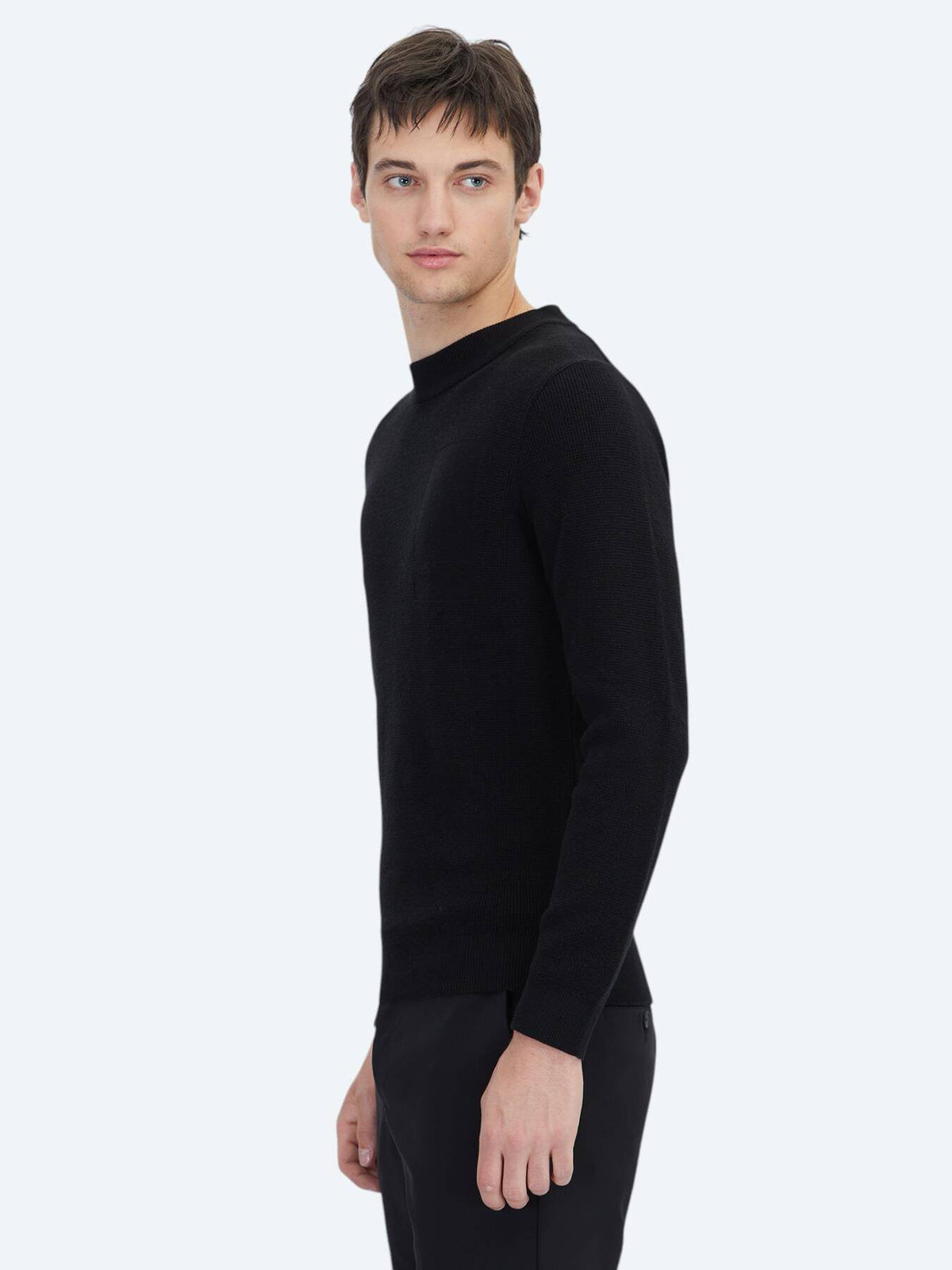 Schwarzes Strick-Sweatshirt