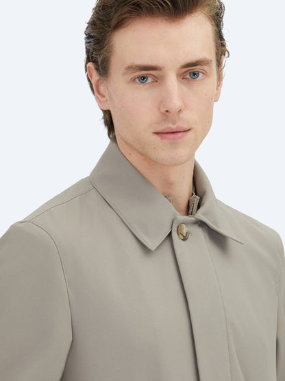 Mink Regular Fit Rundkragen Freizeit-Regenmantel aus Webstoff