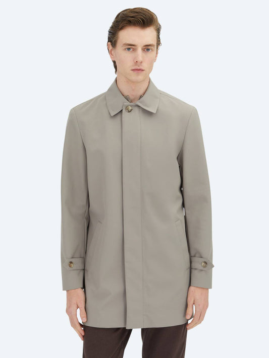 Mink Regular Fit Rundkragen Freizeit-Regenmantel aus Webstoff