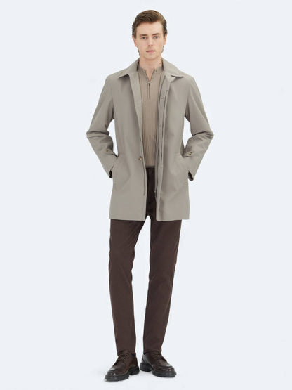Mink Regular Fit Rundkragen Freizeit-Regenmantel aus Webstoff