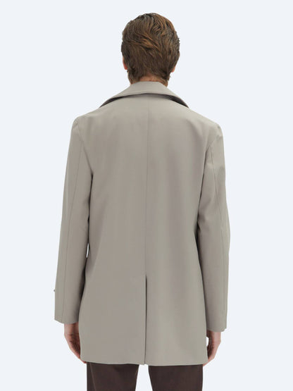 Mink Regular Fit Rundkragen Freizeit-Regenmantel aus Webstoff