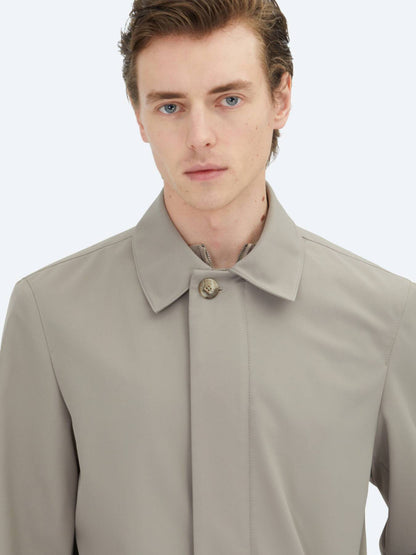 Mink Regular Fit Rundkragen Freizeit-Regenmantel aus Webstoff