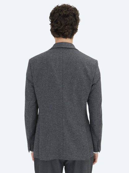 Grau Micro Modern Fit 100% Wolle Jacke