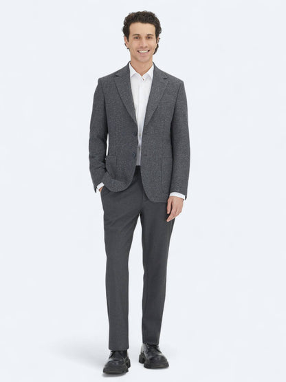 Grau Micro Modern Fit 100% Wolle Jacke