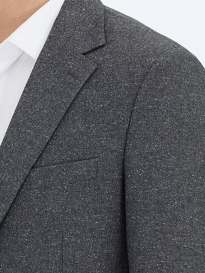 Grau Micro Modern Fit 100% Wolle Jacke