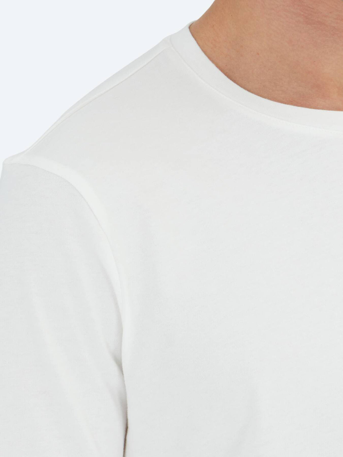 Weißes schlichtes Rundhals T-Shirt 100% Baumwolle