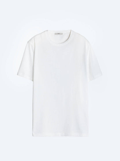 Weißes schlichtes Rundhals T-Shirt 100% Baumwolle