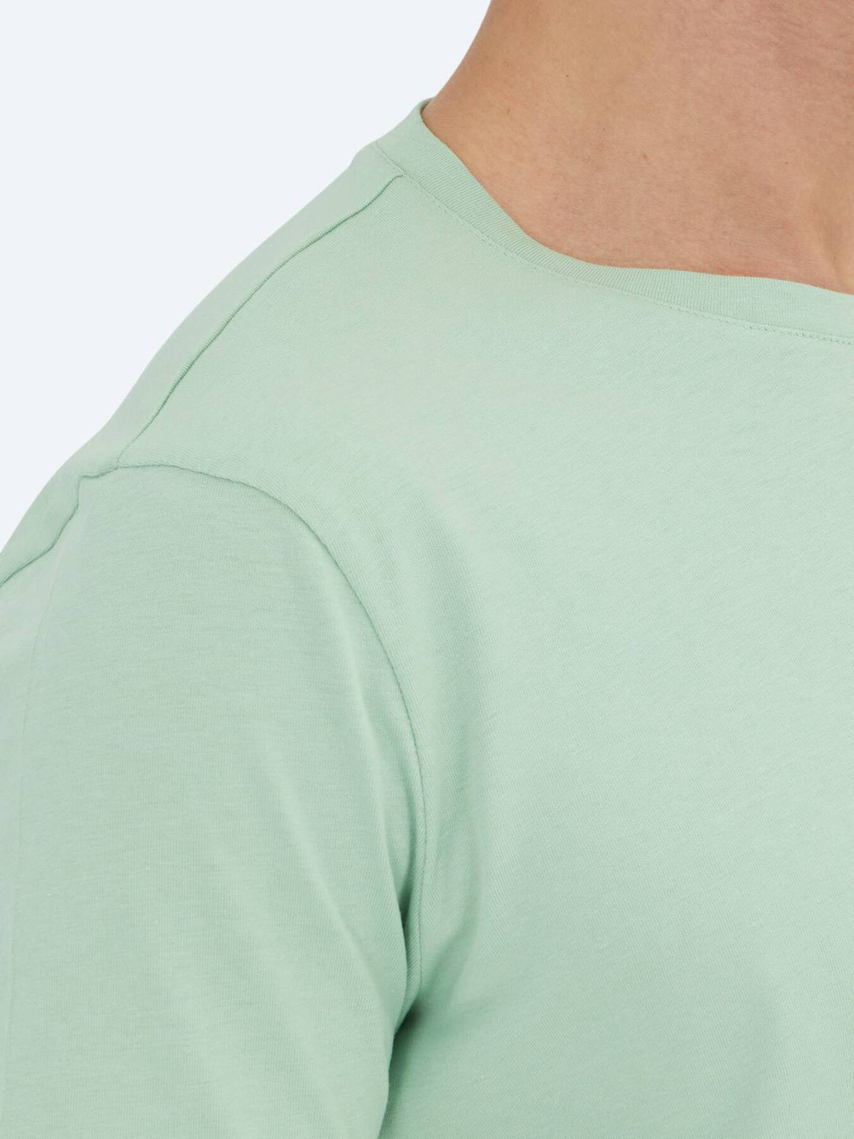 Mint Unifarben Rundhals T-Shirt 100% Baumwolle