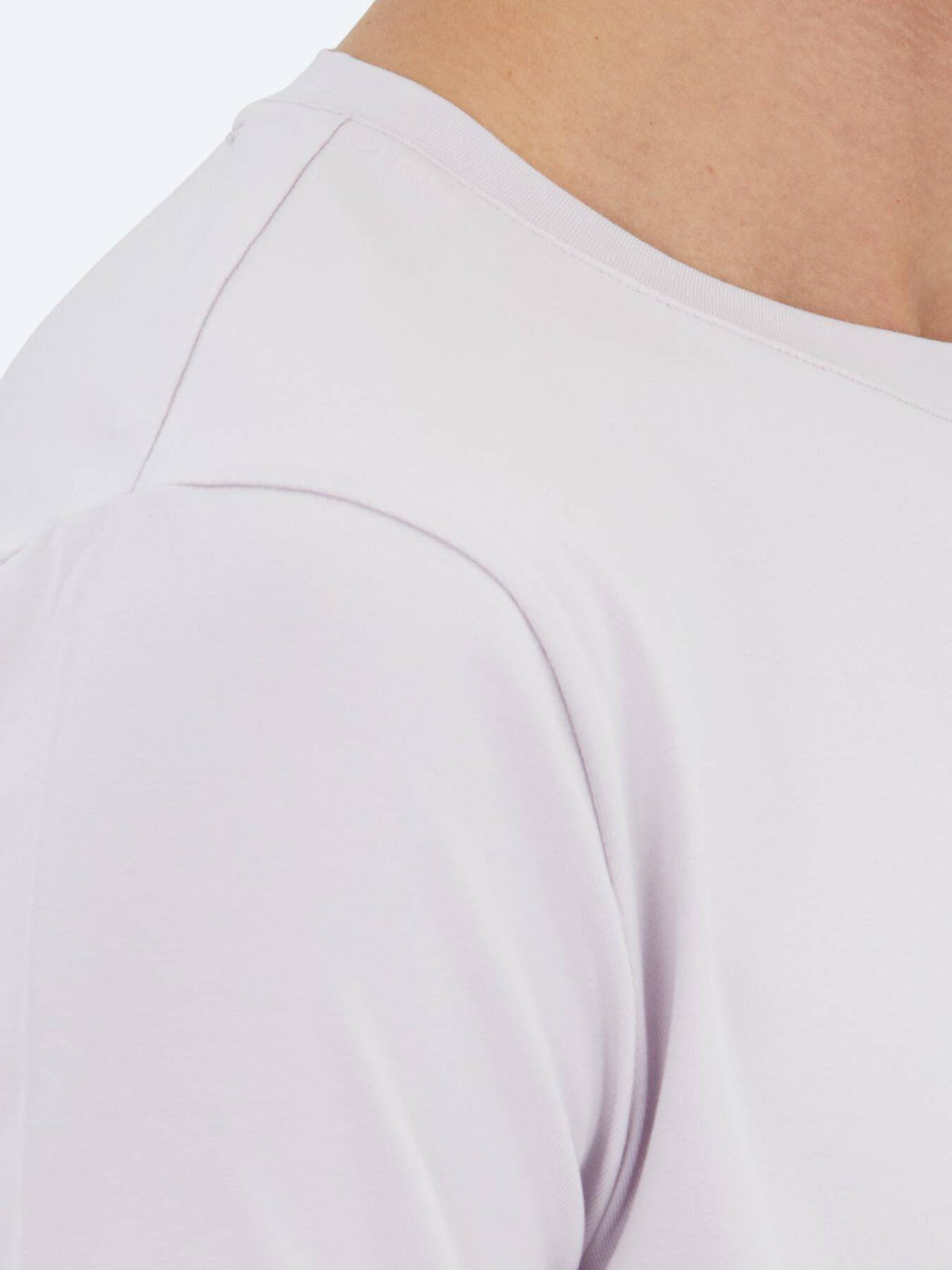 Lila Unifarben Rundhals T-Shirt Baumwolle