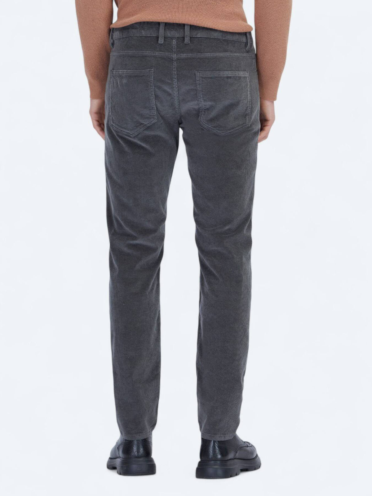 Grau Gewebte Weiche Casual Baumwollhose
