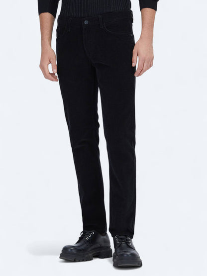 Schwarze Velours Casual Baumwollhose