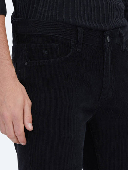 Schwarze Velours Casual Baumwollhose