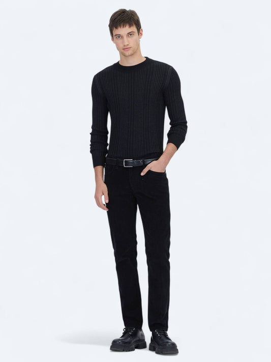Schwarze Velours Casual Baumwollhose