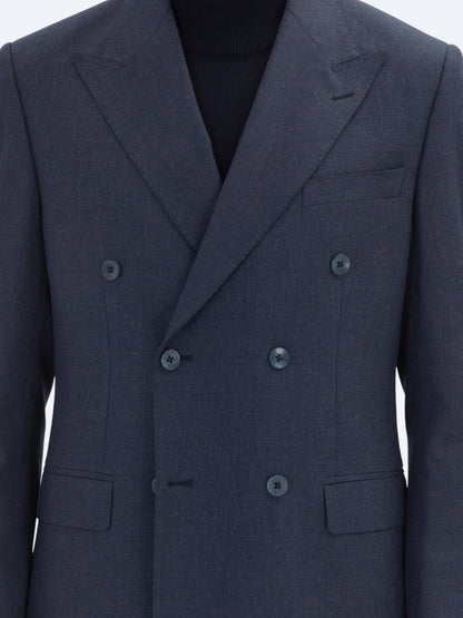 Marineblauer Micro Modern Fit Anzug aus Wollmischung